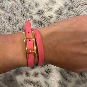 REVERSIBLE HERMES LEATHER BRACELET